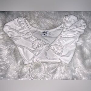 Princess Polly Adjustable White Terry Cloth Crop Top Cover Up Size 0